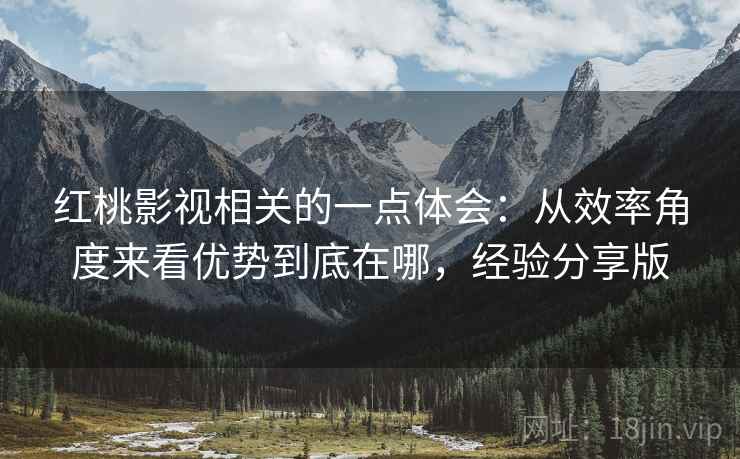 红桃影视相关的一点体会：从效率角度来看优势到底在哪，经验分享版