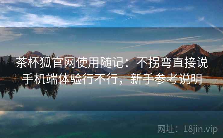 茶杯狐官网使用随记：不拐弯直接说手机端体验行不行，新手参考说明